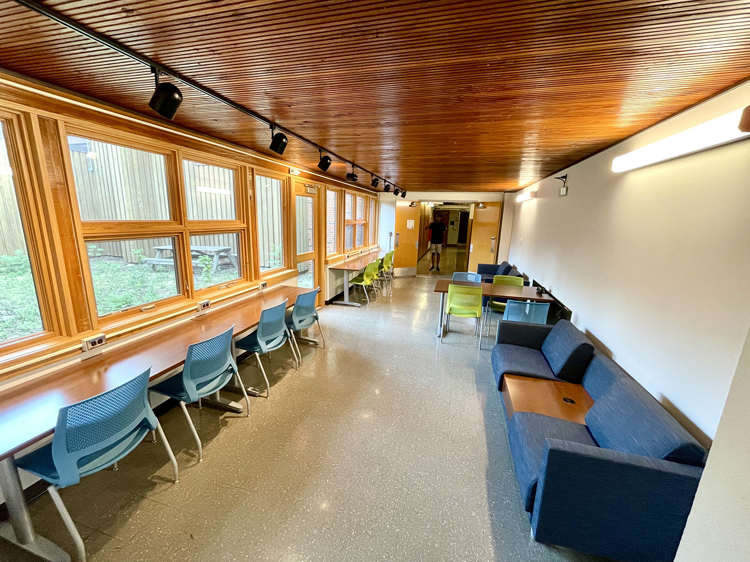 Updated furniture, fresh paint and new lighting and carpet in Kaufert Lab student loung.