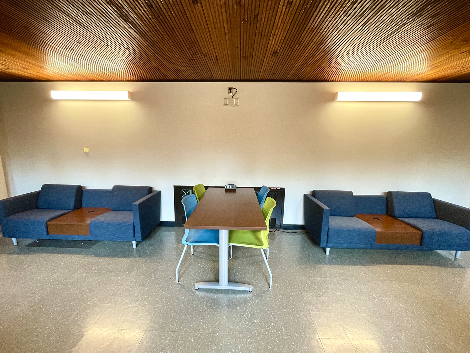 Updated furniture, fresh paint and new lighting and carpet in Kaufert Lab student loung.