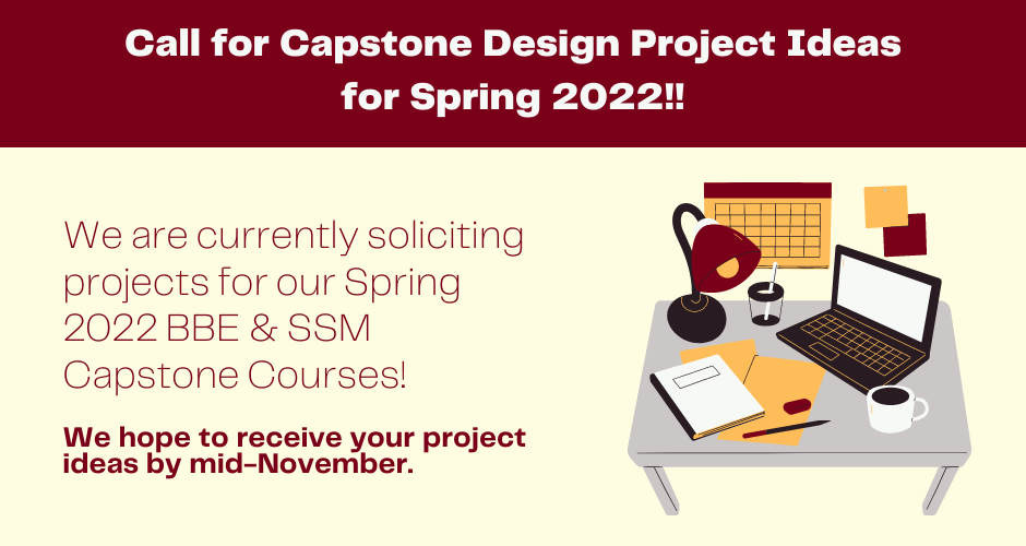 Call for capstone projects 2022 poster