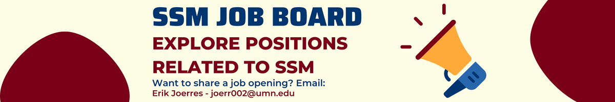 An illustrated graphic that states "SSM Job Board"