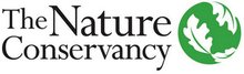 The Nature Conservancy logo with clip art of earth covered in leaves.